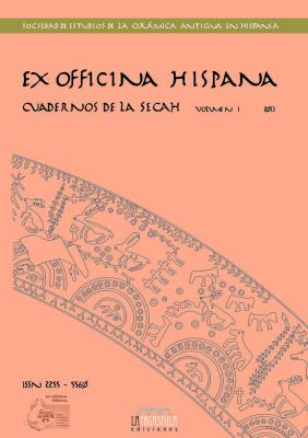 Portada de libro en el que se puede leer como titulo ex officina hispana, cuadernos de la secah volumen 1 2013 de la sociedad de estudios de la cerámica antigua en hispania 